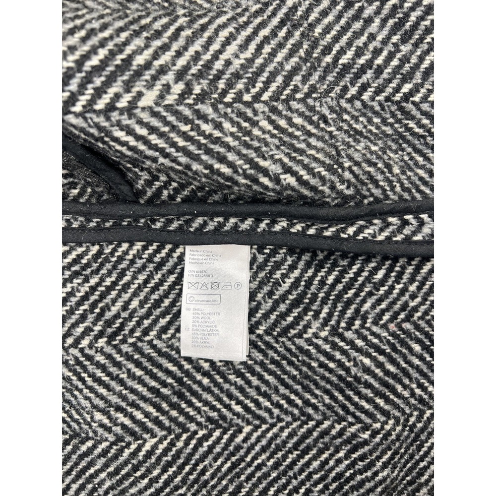 H&M Black and White One Button Blazer- Herringbone Pattern Size 6 - Picture 12 of 12